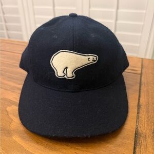 Ebbets Field Flannels Cerveceria Polar Bear 1950 Hat Cap Strapback Blue Made USA